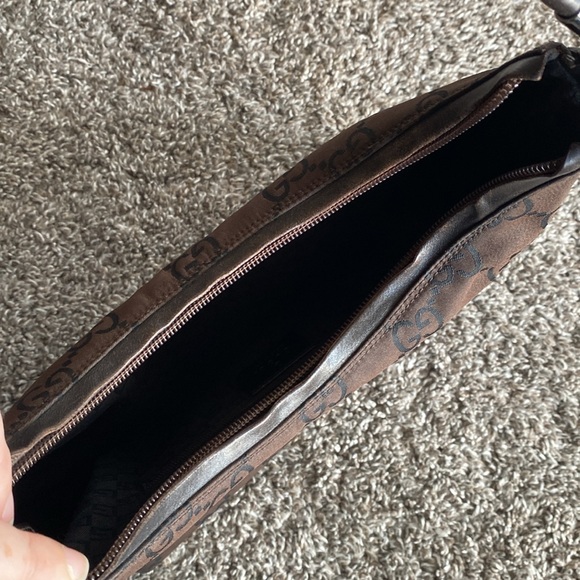 Gucci Small Hobo Brown & GG Logo Black Mini Shoulder Bag, 28335 - Picture 13 of 17